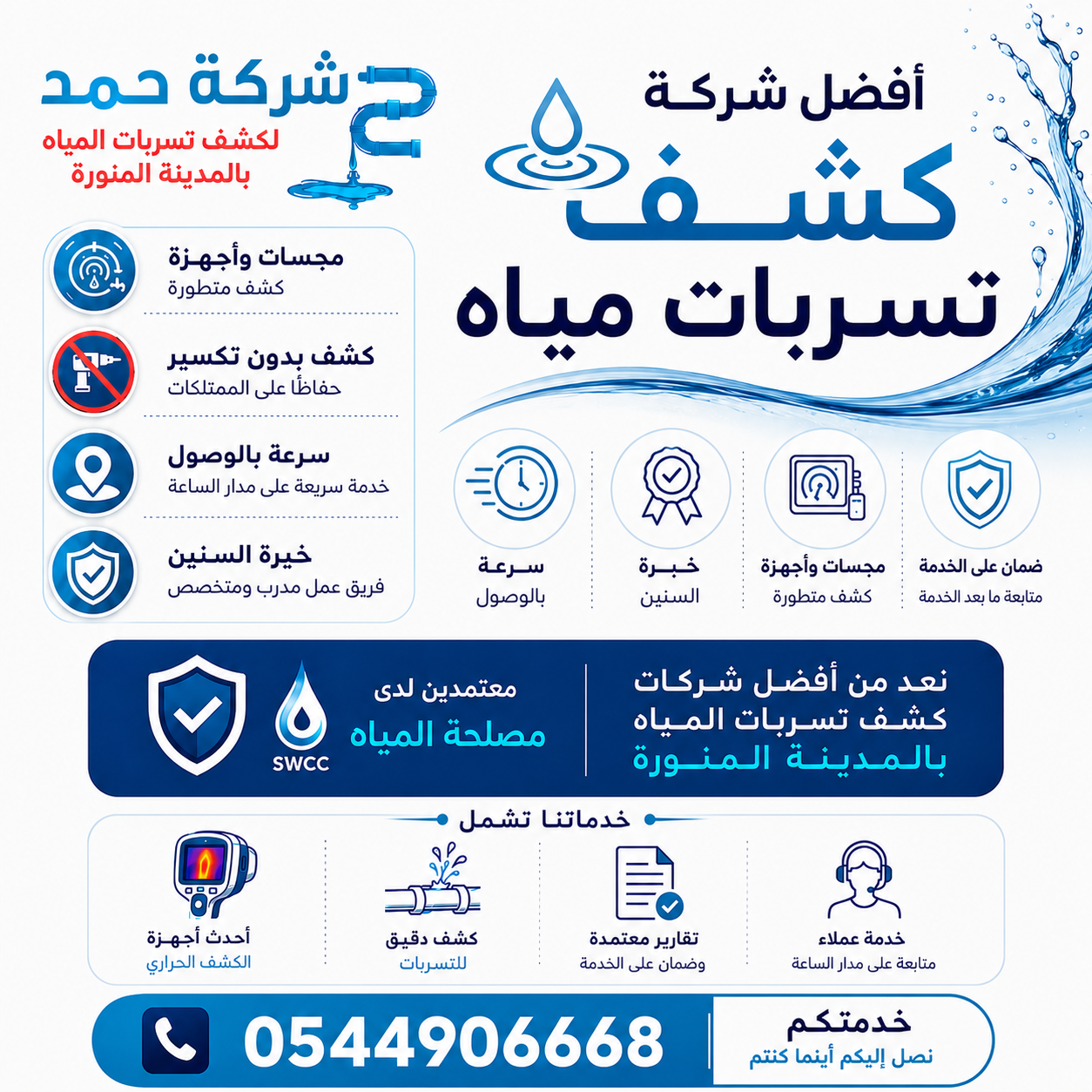 شركة كشف تسربات المياه حي العزيزية